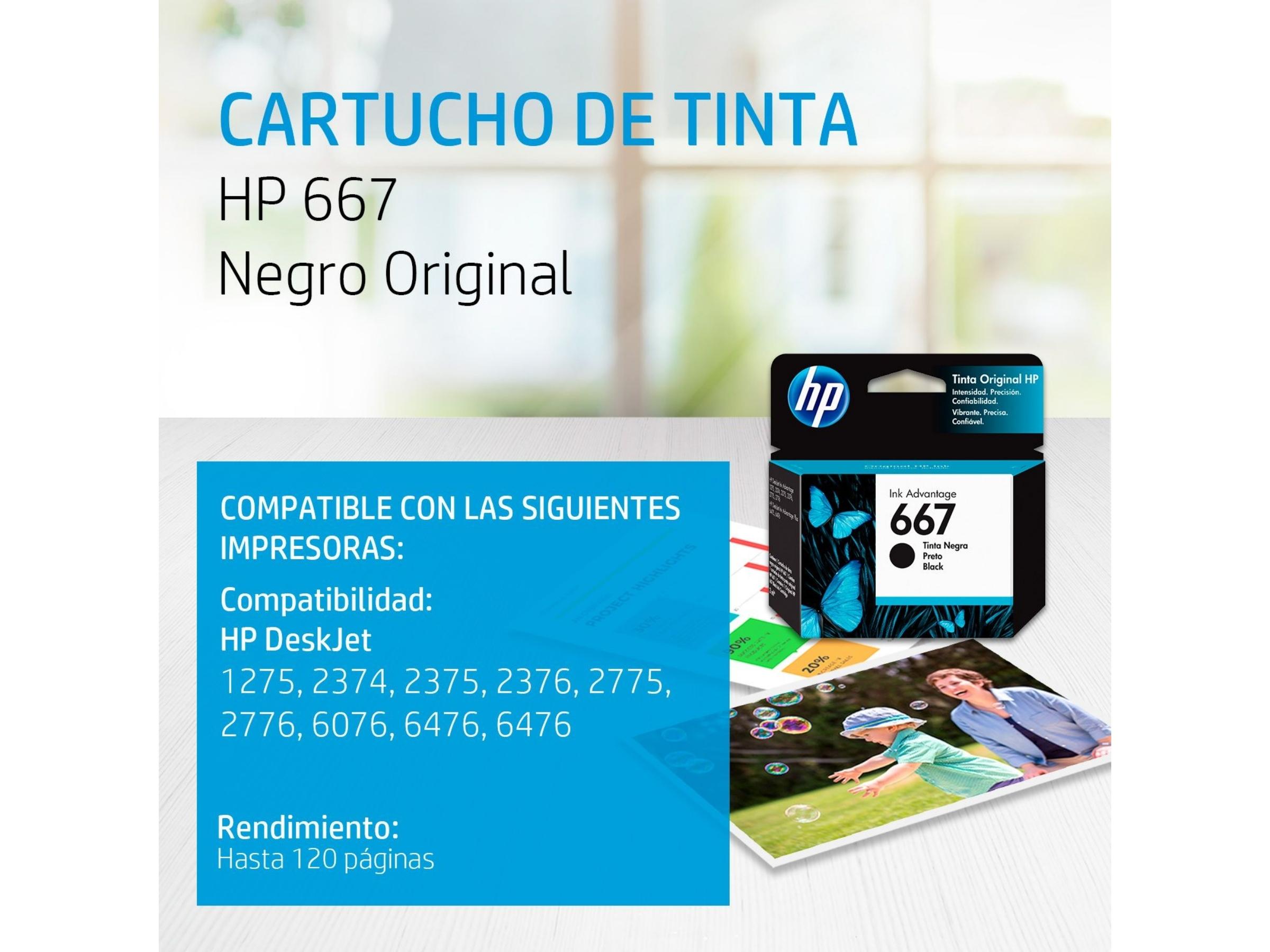 CARTUCHO DE TINTA HP 667 BLACK (3YM79AL) 1275/2374/2375/2376/2775/2776